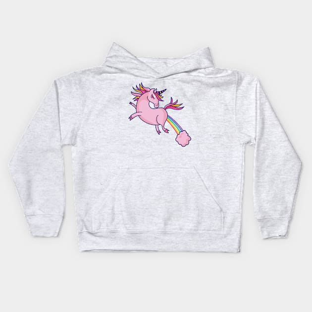 Flying Unicorn Kids Hoodie by TomCage